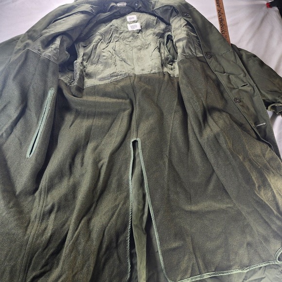 US Army Vietnam Long Overcoat Green Wool Liner Small 8405-261-6502 3rd Infantry - Picture 3 of 16